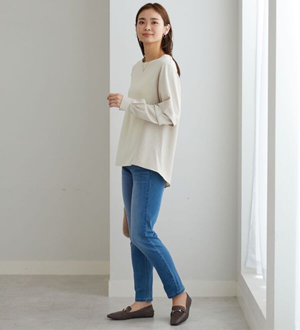 BELLUNA（ベルーナ）の「ニット切替袖タックプルオーバー（ニット・セーター）」｜詳細画像