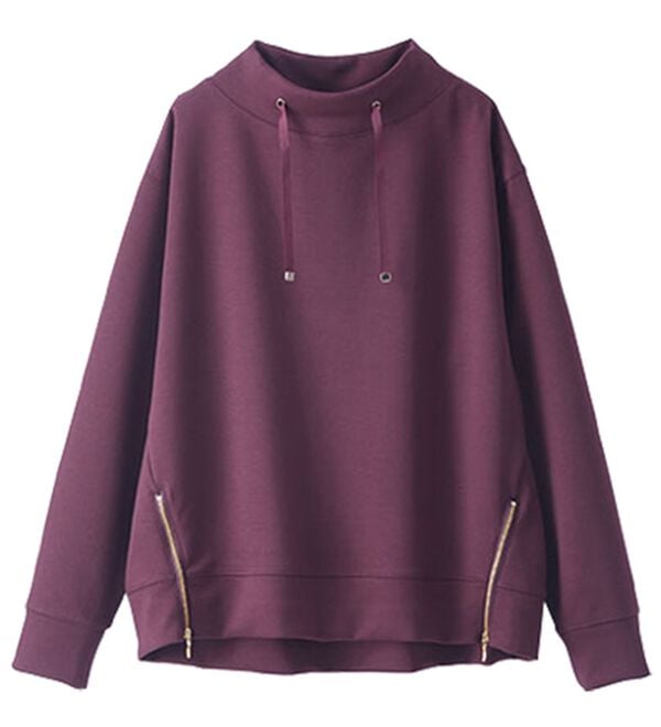 BELLUNA（ベルーナ）の「なめらかタッチ！もっちりん裾ジッププルオーバー（カットソー）」｜詳細画像