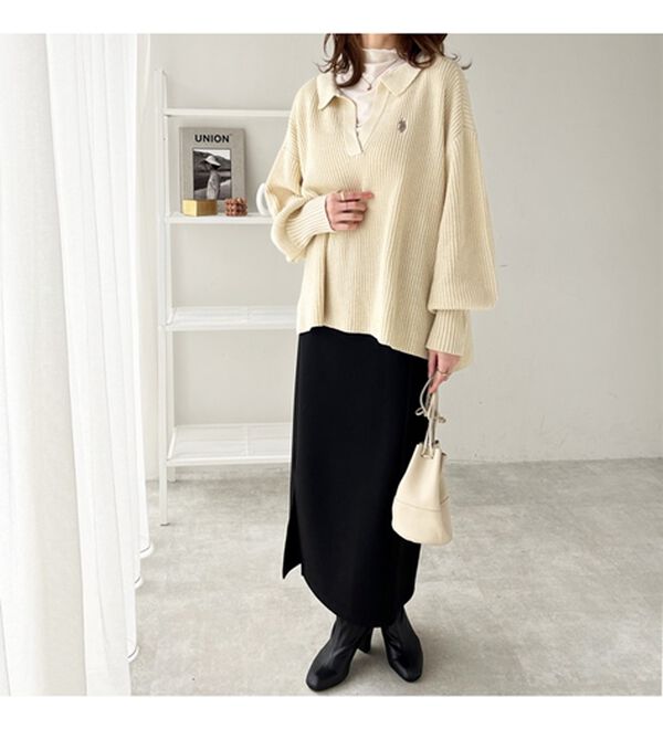 GeeRA（ジーラ）の「【ＵＳ．ＰＯＬＯ　ＡＳＳＮ】ポロデザインニット（ニット・セーター）」｜詳細画像