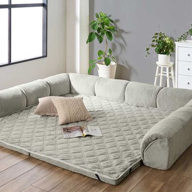 iellio（イエリオ）の「ゆったり・まったりクッション一体型ラグ＜フロアソファ・ローソファー＞（ラグ）」