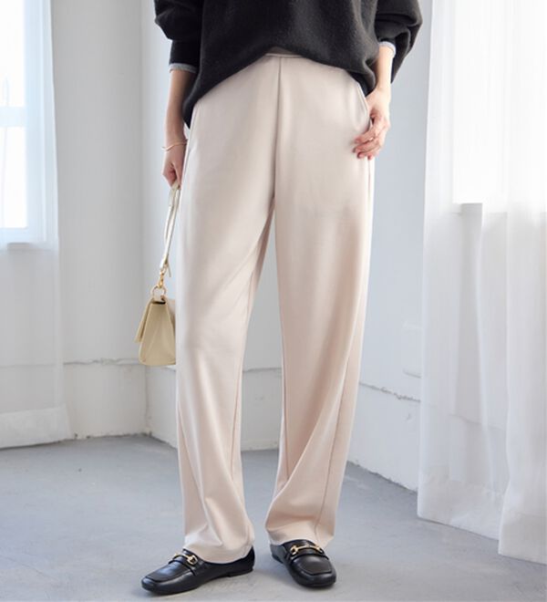 Viola e Viola（ヴィオラ エ ヴィオラ）の「【細見え体型カバー】楽ちん美脚パンツ（フルレングスパンツ）」｜グレージュ