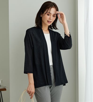 BELLUNA（ベルーナ）の「メッシュ素材トッパーカーディガン（ニットカーディガン）」