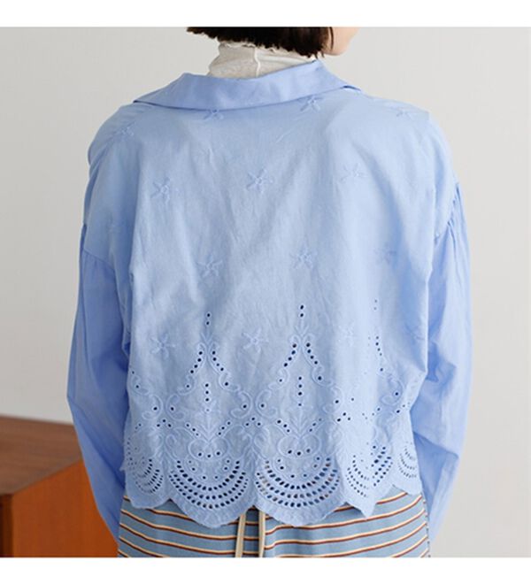 GeeRA（ジーラ）の「刺しゅうデザインショート丈ブラウス（ブラウス）」｜詳細画像