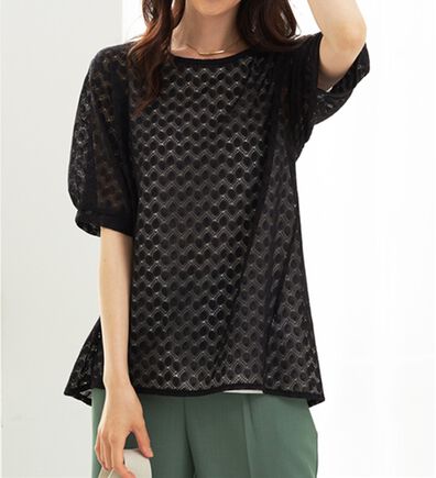 BELLUNA（ベルーナ）の「ラッセルレースパフ袖アンサンブル（アンサンブル）」