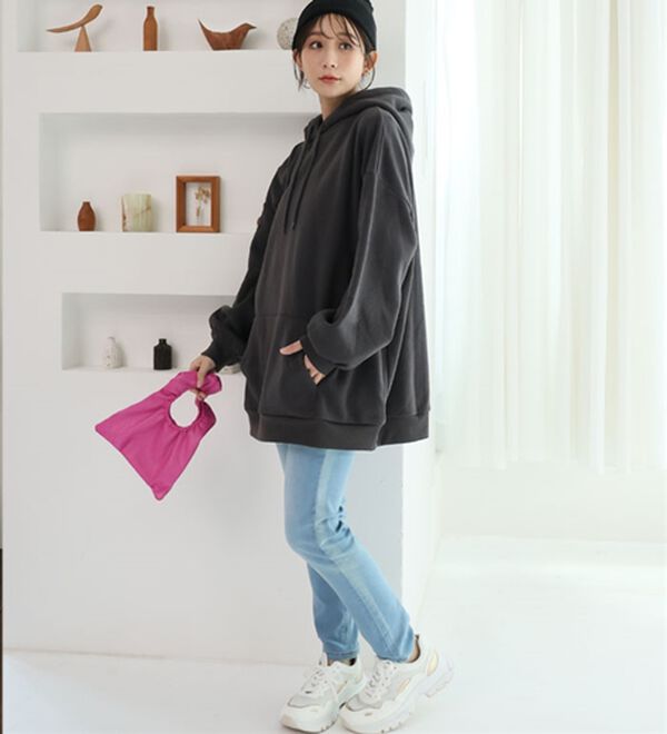 A HAPPY MARILYN（アハッピーマリリン）の「【Ｌ～８Ｌ】【ハピぽか裏起毛】２デザインから選べるゆったりトレーナー・パーカー　毛玉になりにくい（パーカー）」｜詳細画像