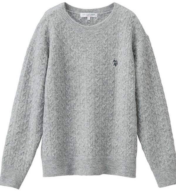 RANAN（ラナン）の「＜U.S.POLO ASSN.ユーエスポロアッスン＞ ワンポイントケーブルニット（ニット・セーター）」｜詳細画像