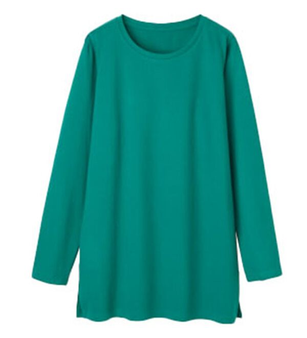 RANAN（ラナン）の「＜ＢＣ＞綿１００％&times;吸湿発熱！あったか裾スリットロングプルオーバー（カットソー）」｜詳細画像