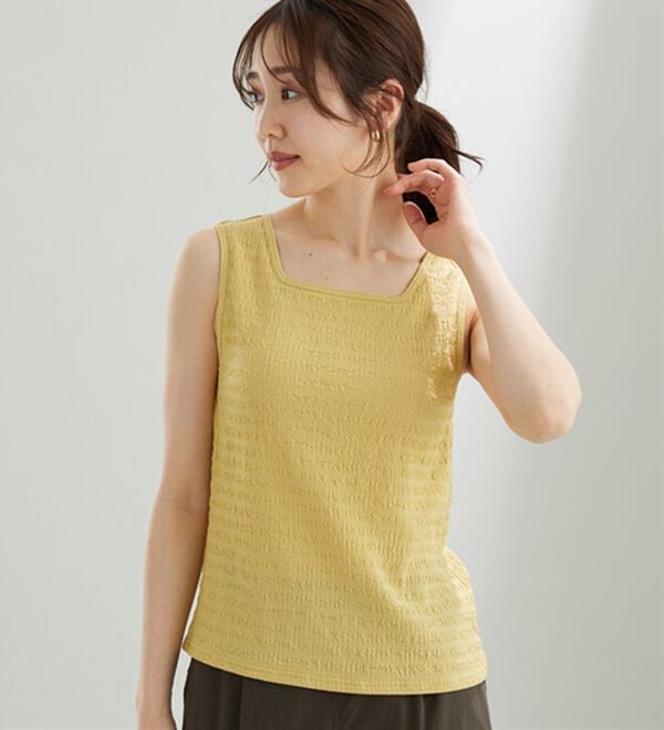 BELLUNA（ベルーナ）の「ジャカード素材カップ付タンクトップ（タンクトップ・キャミソール）」｜詳細画像