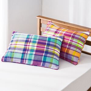 「５重ガーゼ枕カバー（枕カバー）」｜ブルー＆ピンク