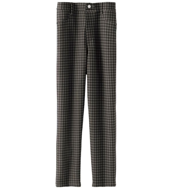 BELLUNA（ベルーナ）の「冷感！なめらかボンディング美脚パンツ（クロップドパンツ）」｜グレー系ギンガム