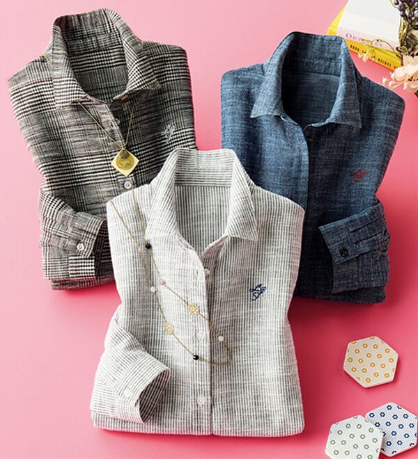 ルフラン（ルフラン）の「【３色組】スラブ素材モノトーンオーバーブラウス（シャツ）」｜3色組