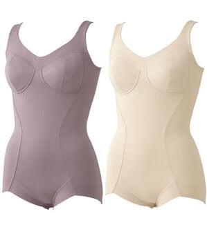 「【２色組】グラマーさんのグッと細見えボディスーツ（ボディスーツ・シェイパー）」｜2色組