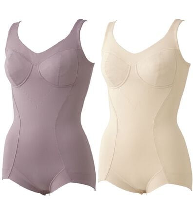 「【２色組】グラマーさんのグッと細見えボディスーツ（ボディスーツ・シェイパー）」