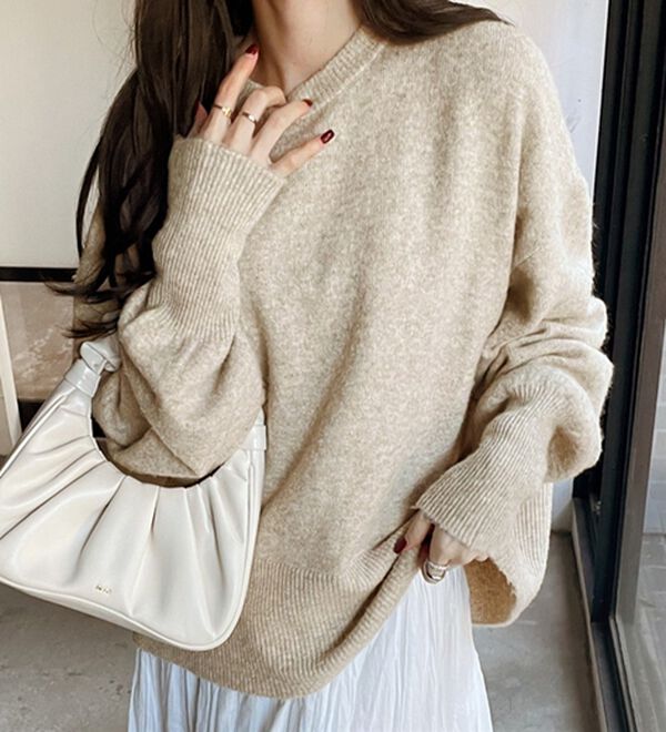 GeeRA（ジーラ）の「ゆるっと柔らか！袖ボリュームメランジニット（ニット・セーター）」｜詳細画像