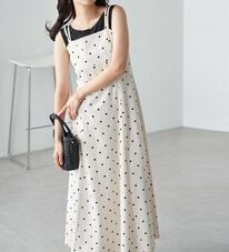 RANAN（ラナン）の「ダブルストラップバックリボンキャミワンピース（その他ワンピース）」