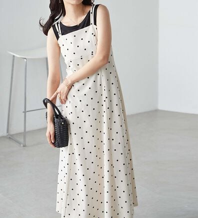 RANAN（ラナン）の「ダブルストラップバックリボンキャミワンピース（その他ワンピース）」