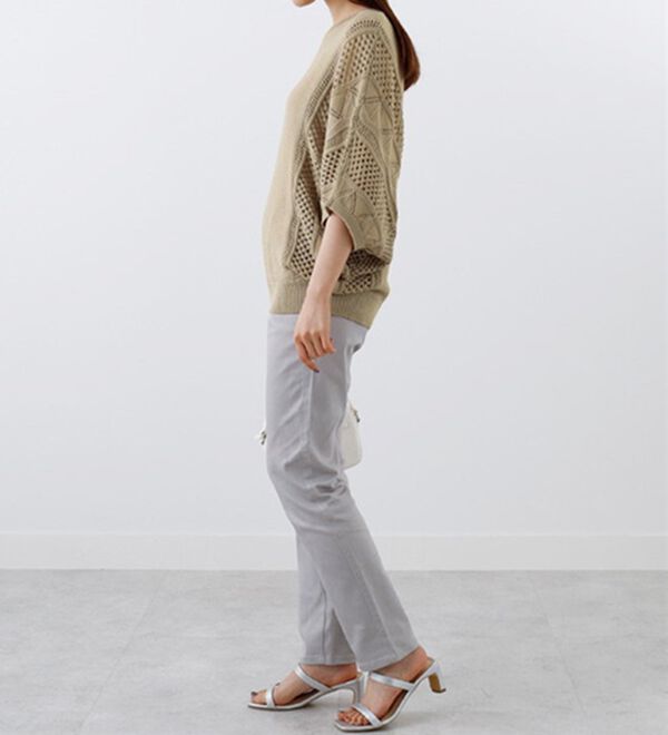 BELLUNA（ベルーナ）の「透かし編ドルマンニットプルオーバー（ニット・セーター）」｜詳細画像