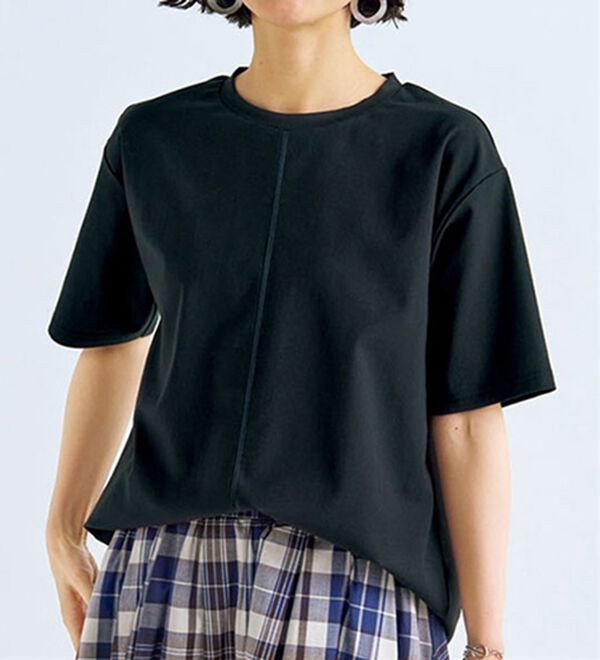 BELLUNA（ベルーナ）の「【UNDOVE】＜日本製＞定番！ＮＯシワＴシャツ（Tシャツ）」｜ブラック