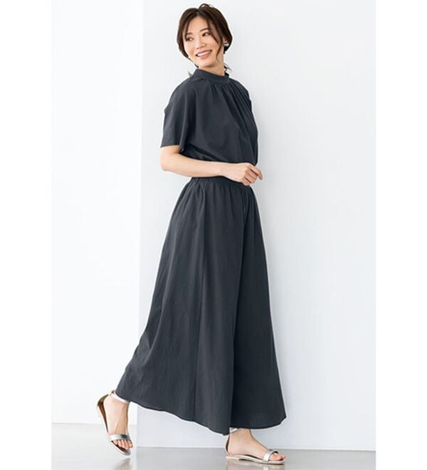 BELLUNA（ベルーナ）の「綿１００％涼やかワイドパンツ（ワイドパンツ・ガウチョ）」｜詳細画像