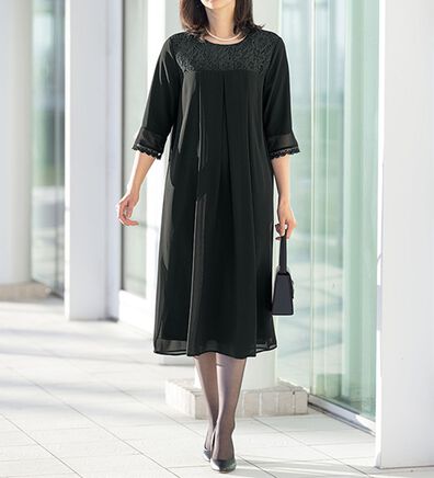 ルフラン（ルフラン）の「お得なフォーマルシフォンワンピース（ブラックフォーマル（喪服・礼服））」