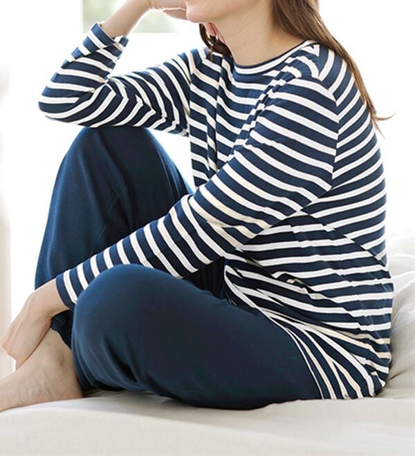 LAVIENNE（ラヴィエンヌ）の「【とろける肌心地】綿１００％やわらかスムースパジャマ（パジャマ・ルームウェア）」｜詳細画像