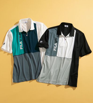 「【２着組】＜フィラ＞キシリトール加工配色デザインポロ（メンズポロシャツ）」