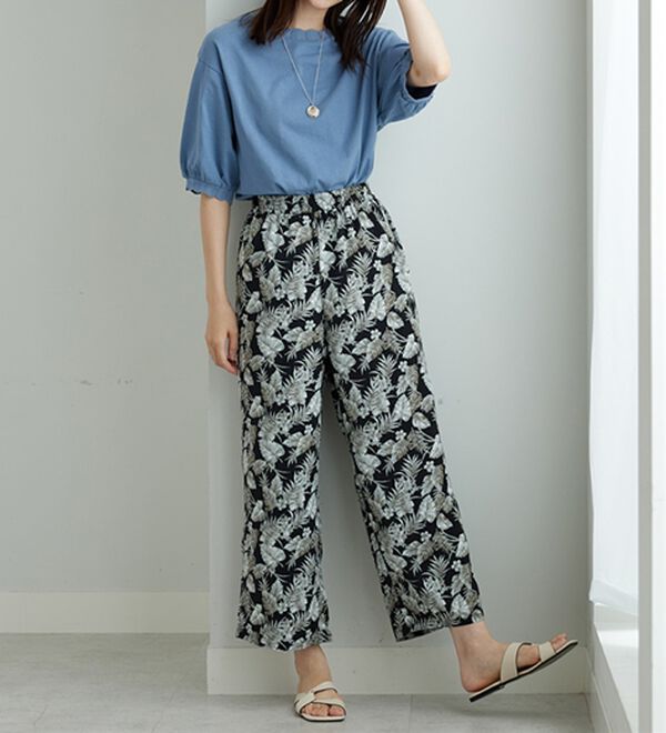 BELLUNA（ベルーナ）の「ヒンヤリ冷感！プリントワイドパンツ（ワイドパンツ・ガウチョ）」｜詳細画像