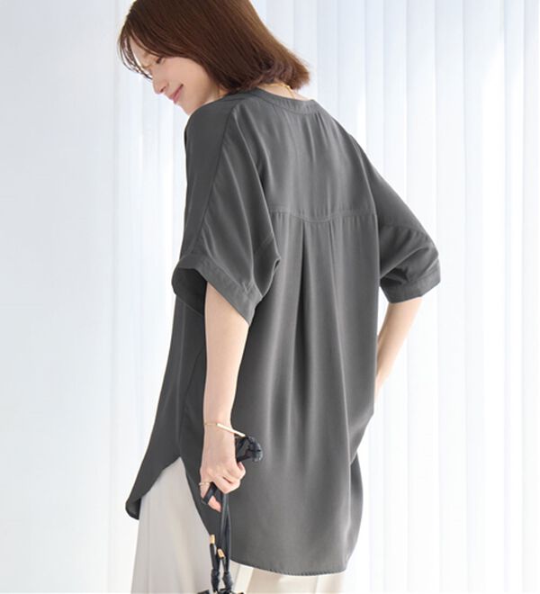 Viola e Viola（ヴィオラ エ ヴィオラ）の「【接触冷感】ひんやり！さらさらＥＡＳＹタックスキッパーチュニック（チュニック）」｜詳細画像