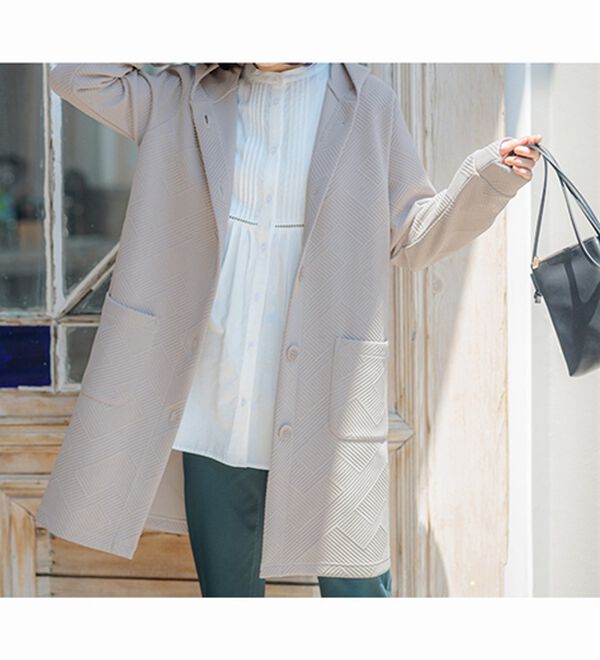 BELLUNA（ベルーナ）の「幾何柄ジャカード素材フードカーディガン（その他カーディガン）」｜詳細画像