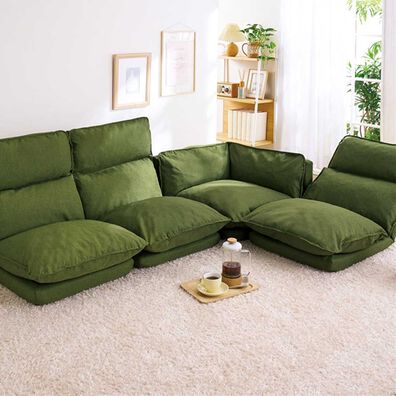 iellio（イエリオ）の「リクライニングフロアコーナーソファ＜ローソファ・ハイバック・リクライニングソファ・２人掛け・３人掛け・引っ越し・新生活＞（ソファ）」