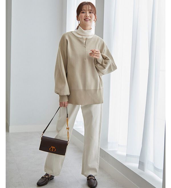 GeeRA（ジーラ）の「ハーフジップニットプルオーバー（ニット・セーター）」｜詳細画像