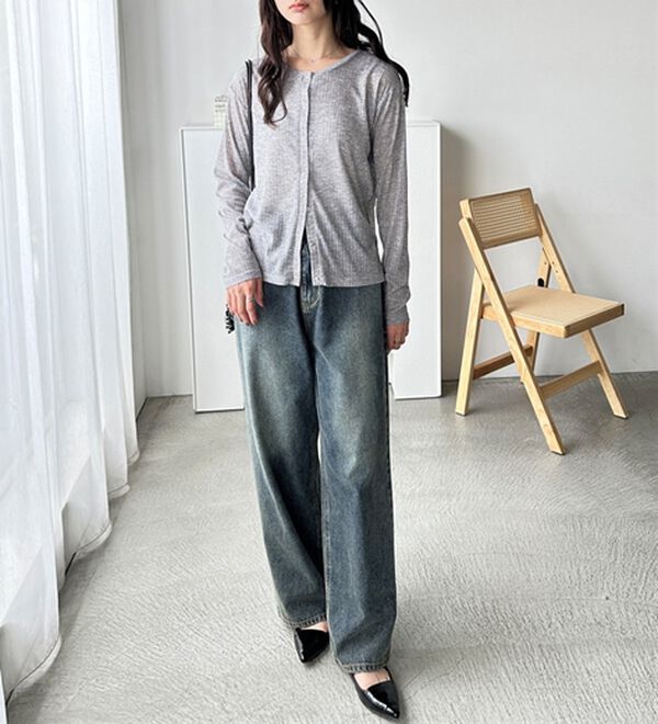 GeeRA（ジーラ）の「カーデにもなる前後２ＷＡＹシアーリブトップス（カットソー）」｜詳細画像