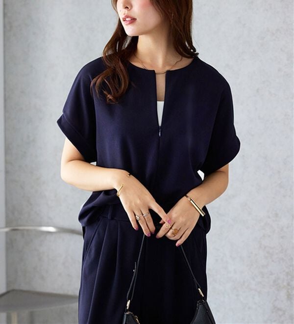 alotta（アロッタ）の「ジップ使いセットアップ（ブラウススーツ）」｜詳細画像