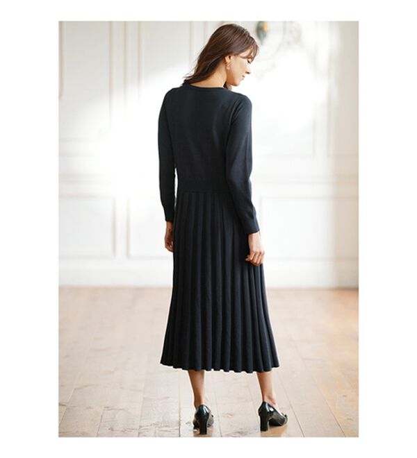 BELLUNA（ベルーナ）の「配色使いニットジャケットワンピースアンサンブル（アンサンブル）」｜詳細画像