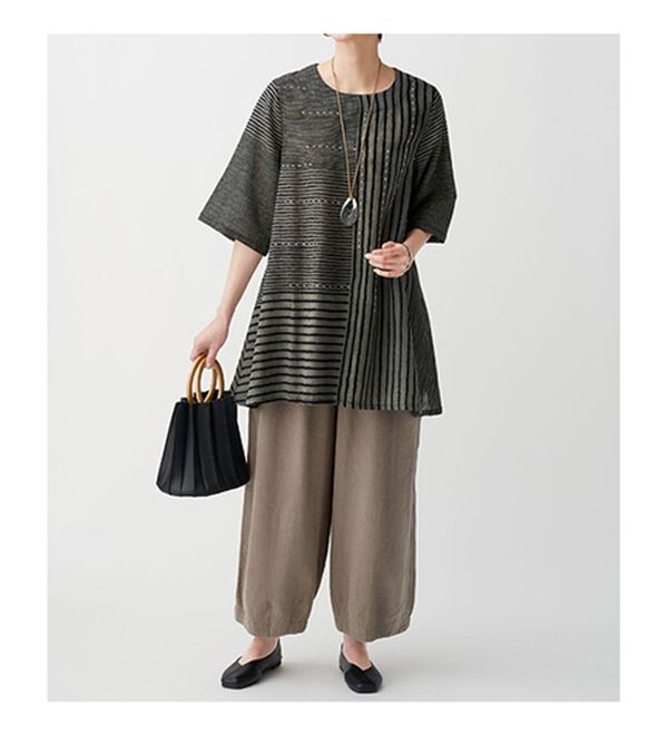 BELLUNA（ベルーナ）の「麻混バルーンデザインパンツ（フルレングスパンツ）」｜詳細画像