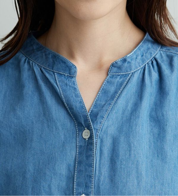BELLUNA（ベルーナ）の「やわらかデニム素材シャツチュニック（チュニック）」｜詳細画像