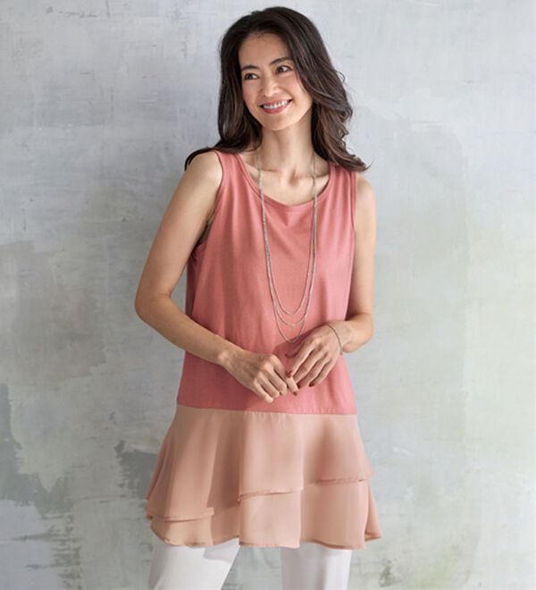 BELLUNA（ベルーナ）の「大人のシアー素材チュニックアンサンブル（チュニック）」｜詳細画像