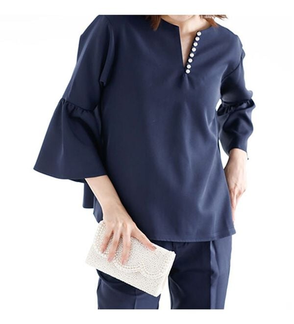 GeeRA（ジーラ）の「パールデザインセットアップ（パンツスーツ）」｜詳細画像