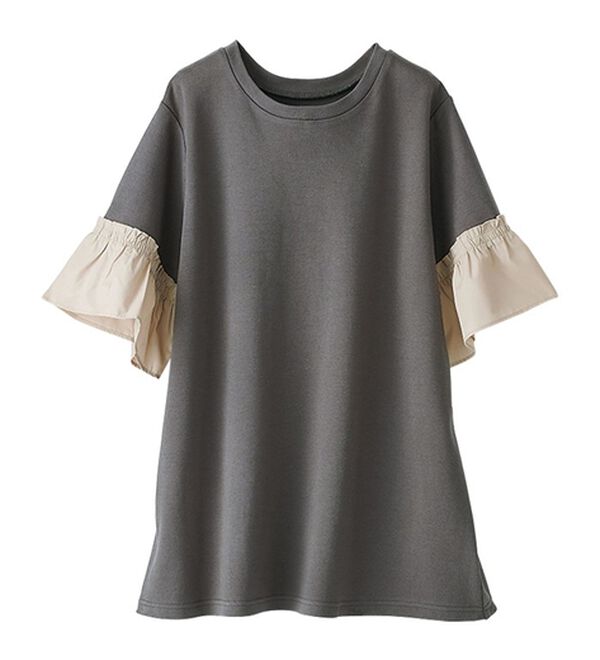 BELLUNA（ベルーナ）の「オーガニックコットン素材切替デザインプルオーバー（カットソー）」｜詳細画像