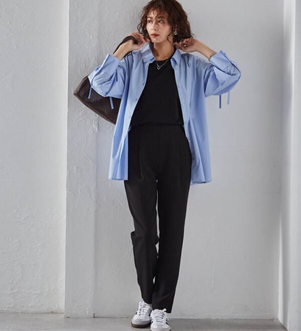 RANAN（ラナン）の「【選べる股下】美脚シルエットタックパンツ（股下６１・６５ｃｍ）（フルレングスパンツ）」｜詳細画像