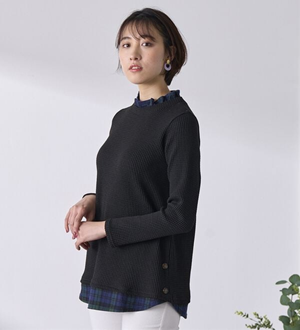 BELLUNA（ベルーナ）の「異素材重ね着風チュニック（チュニック）」｜詳細画像