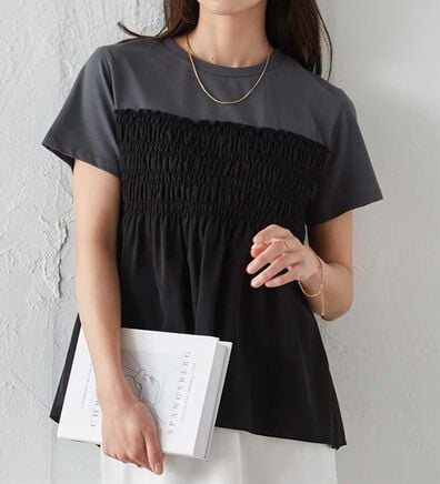 RANAN（ラナン）の「ひんやり！ビスチェ重ね着風Ｔシャツ（カットソー）」