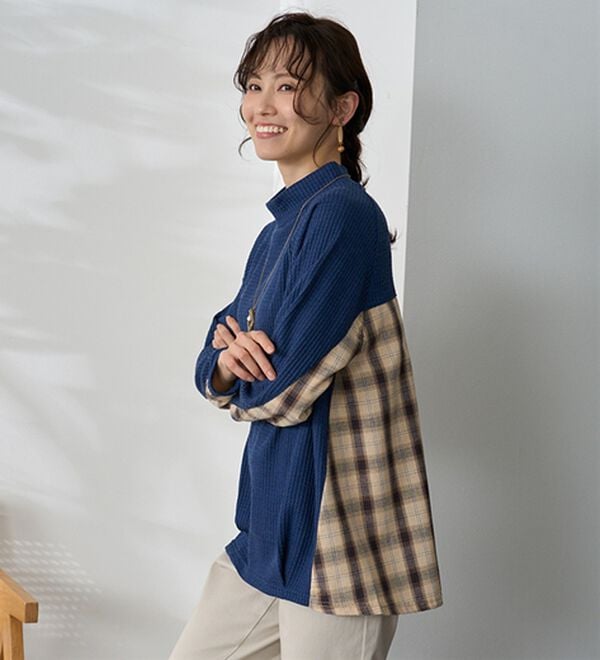 BELLUNA（ベルーナ）の「異素材重ね着風チュニック（チュニック）」｜詳細画像