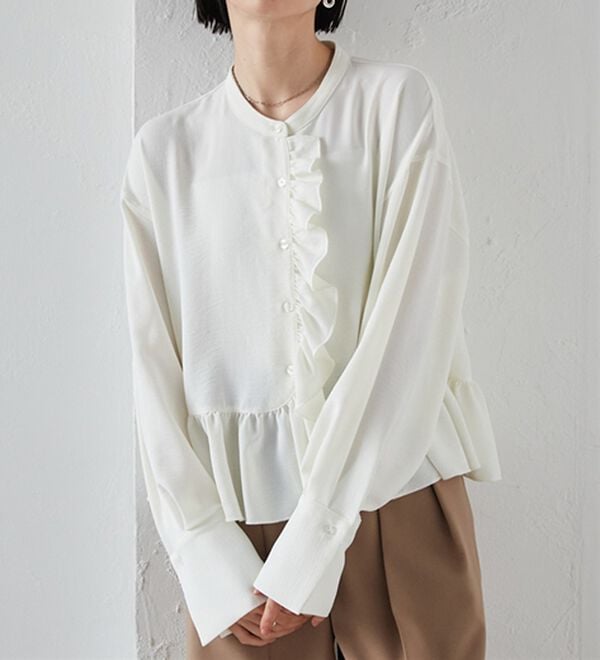 RANAN（ラナン）の「ラウンドフリルブラウス（シャツ）」｜詳細画像
