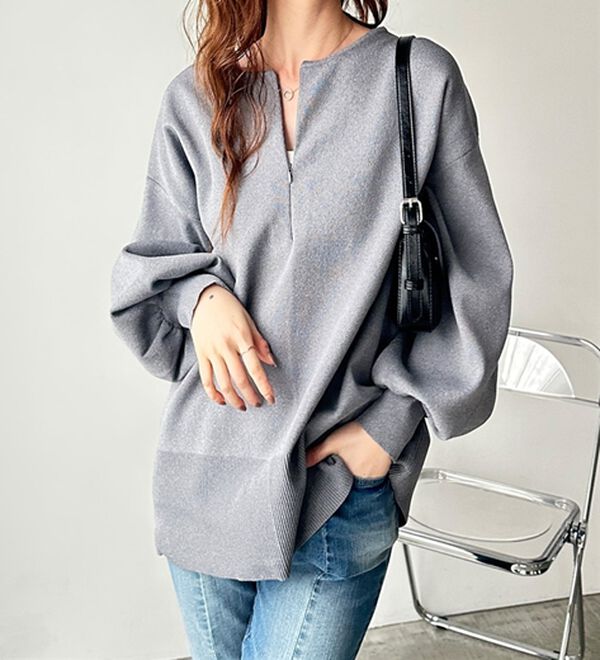 GeeRA（ジーラ）の「ハーフジップニットプルオーバー（ニット・セーター）」｜詳細画像