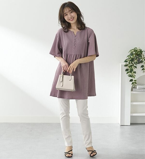 BELLUNA（ベルーナ）の「よく伸びてラク！ポコポコ着やせチュニック（チュニック）」｜詳細画像