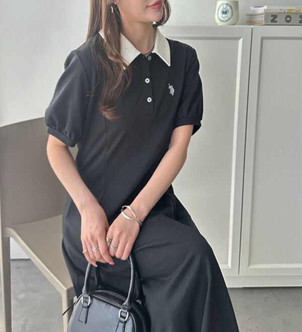 GeeRA（ジーラ）の「【Ｕ．Ｓ．ＰＯＬＯＡＳＳＮ】ポロ衿ワンピ―ス（その他ワンピース）」｜詳細画像