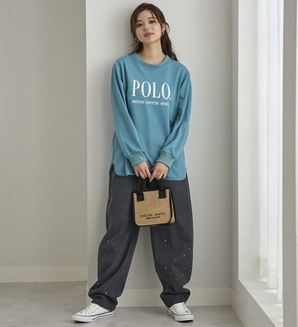 BELLUNA（ベルーナ）の「【ＰＯＬＯ　ＢＣＳ】ミニ裏毛素材デザイントップス（カットソー）」｜詳細画像