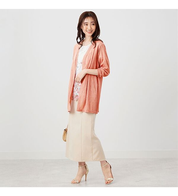 BELLUNA（ベルーナ）の「花柄プリントレースカーディガンアンサンブル（アンサンブル）」｜詳細画像
