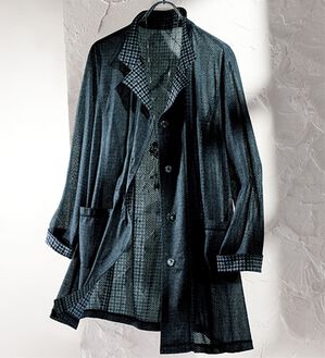 ルフラン（ルフラン）の「裏千鳥ロングジャケット（その他ジャケット）」｜ブルー